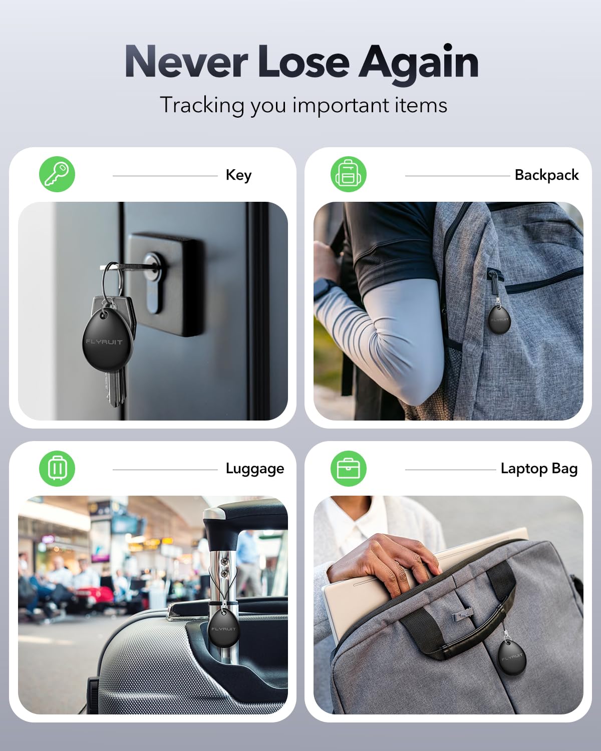 Air Tracker Tag - 1 lot pour Apple Find My, certifié MFi officiel, localisateur de clés Bluetooth intelligent, dispositif de suivi pour iPhone, mini localisateur pour bagages, sac à dos, portefeuille