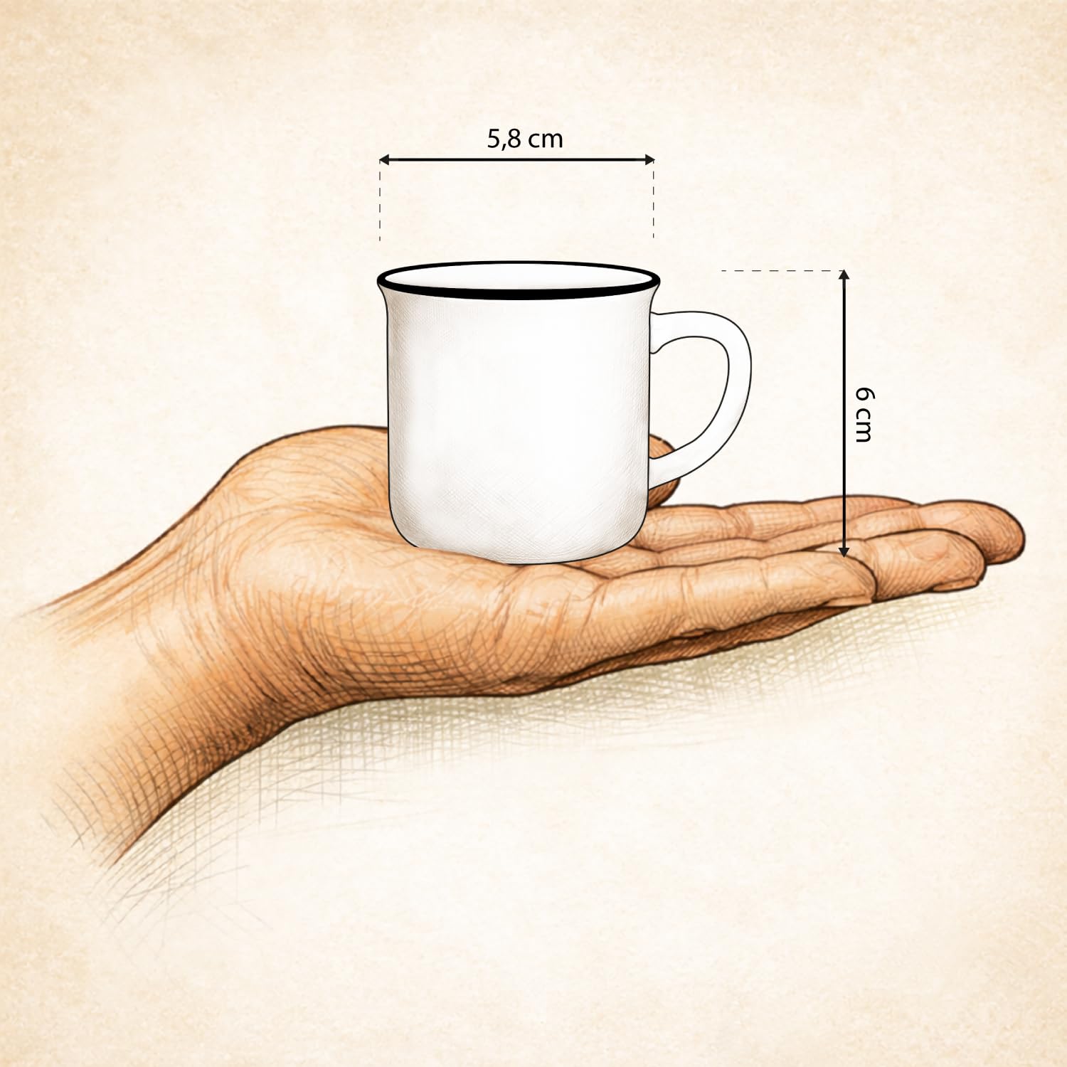 GRUSS & CO Filiżanka do espresso z motywem Buon Giorno | Mini filiżanka z porcelany, 10 ml, torebka z banderolą prezentową | prezent dla przyjaciół, urodziny | 74744