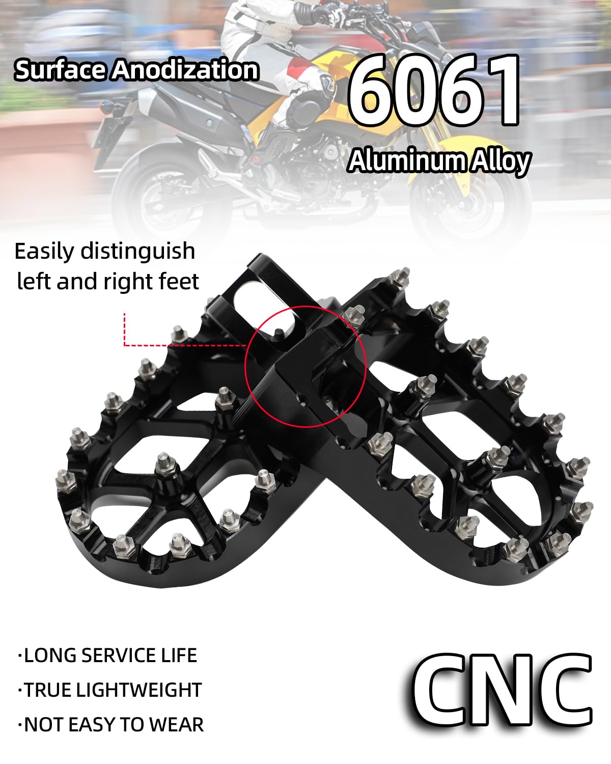 Amazon | BAOUFF オートバイ フットペグ フットペグ フットペダル