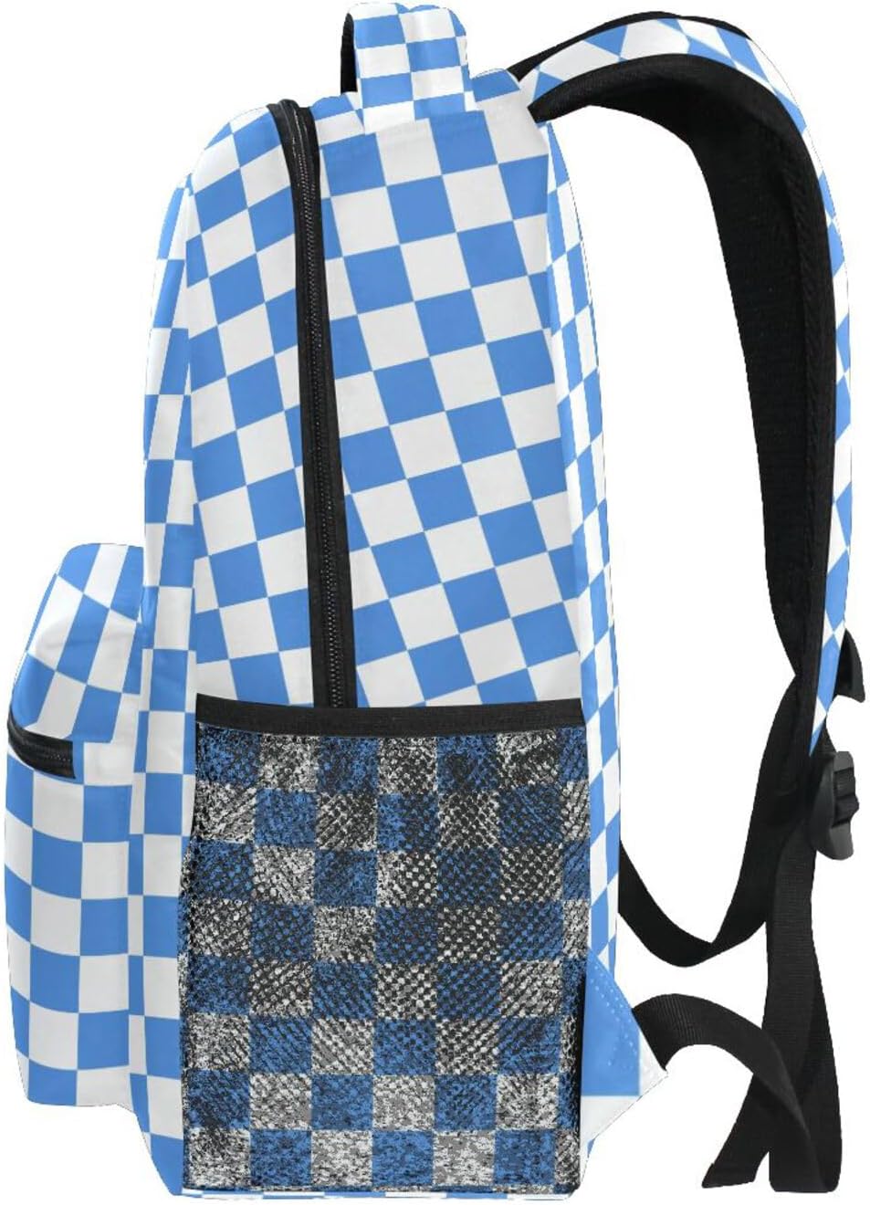 Backpack for Girls Boys, Teenager Bookbag College Rucksack Travel Daypack School Bag Kids Backpack Light Blue White Checkered
