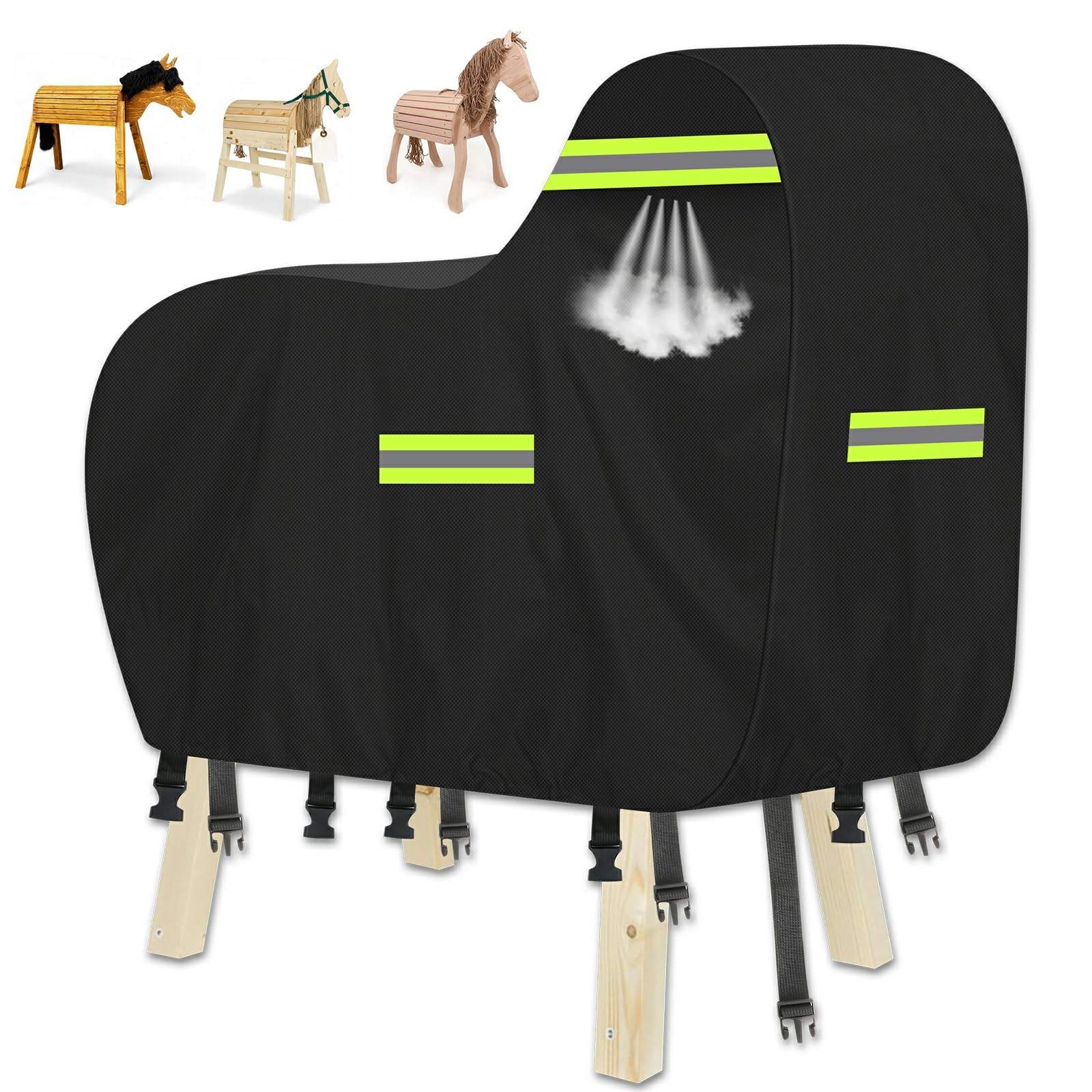 Housse pour cheval en bois en tissu Oxford durable et imperméable de haute qualité