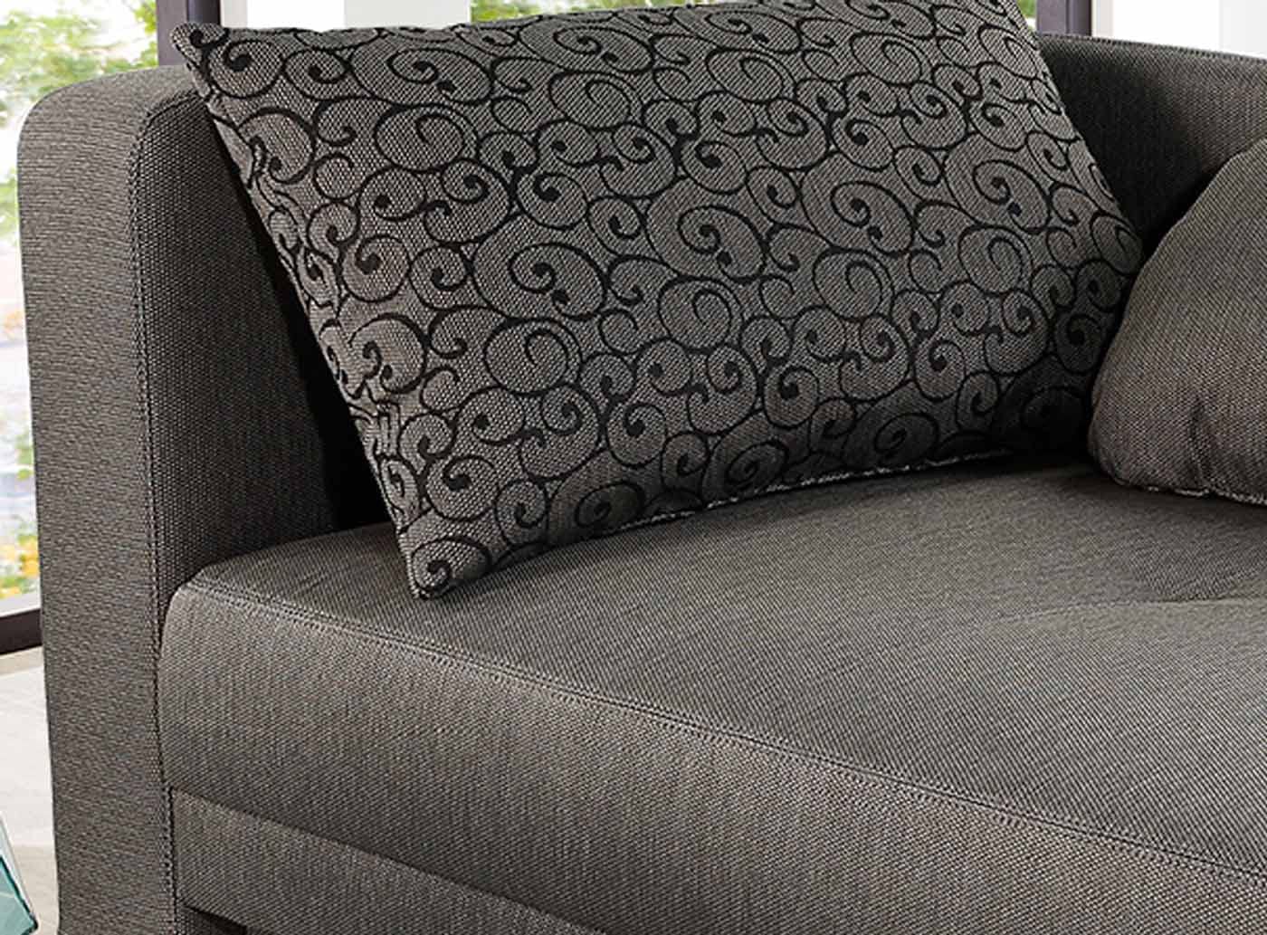 luma-Home 15123/ Récamiere mit Schlaffunktion & Bettkasten, Grau