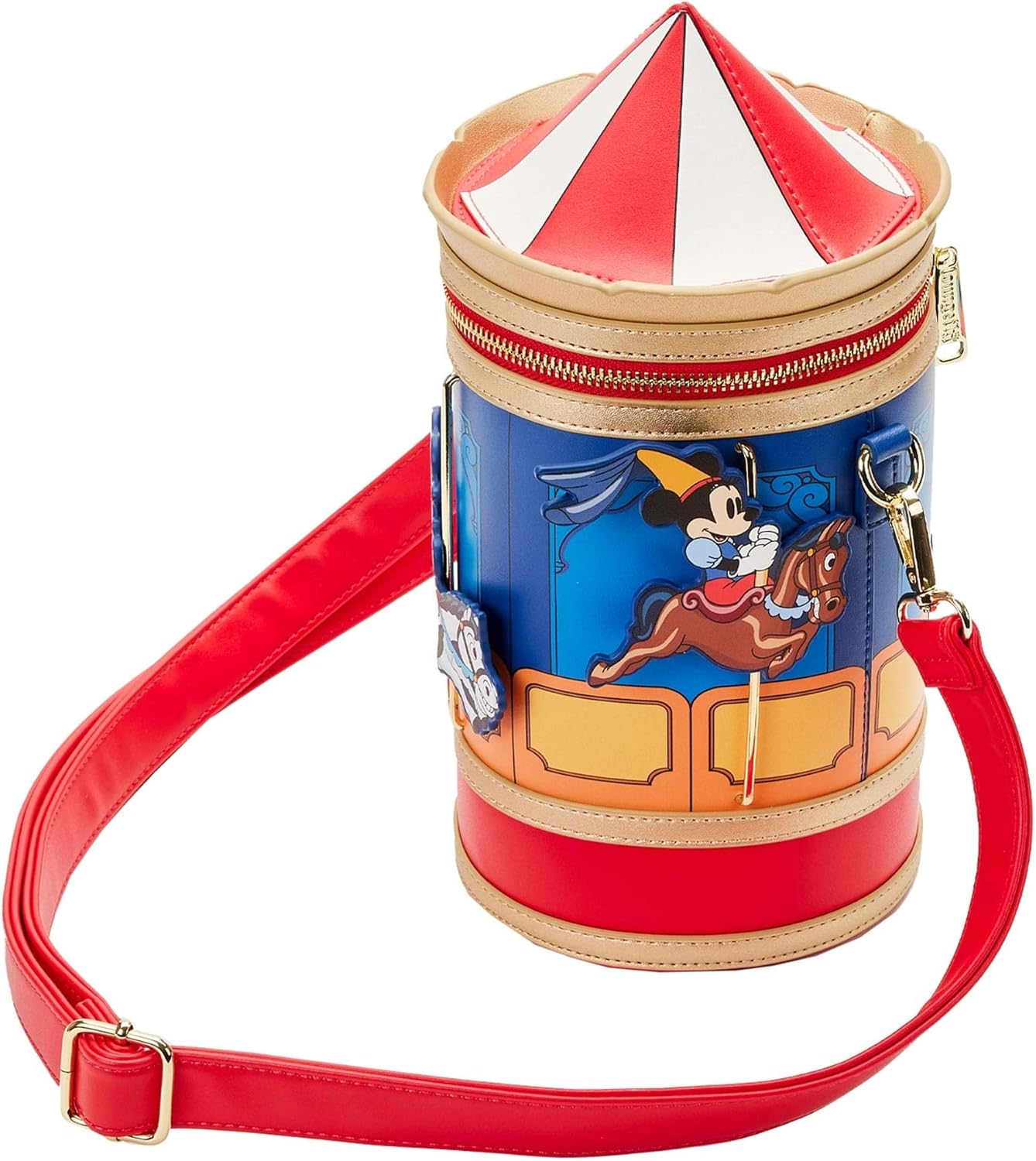 Loungefly Disney Brave Little Tailor Mickey and Minnie Mouse Carousel Crossbody Bag