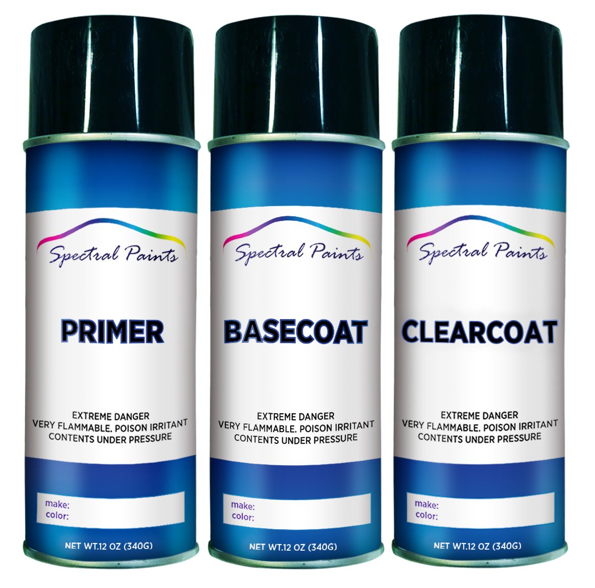 Spectral PaintsCompatible/Replacement for Saturn GHF Kinetic Blue Metallic 12 oz. Aerosol Primer Spray Paint and Clear Coat