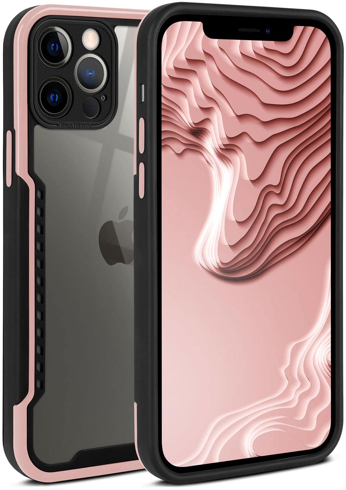 Coque iPhone 12 Pro antichoc ONEFLOW Vanguard silicone TPU rose - 8