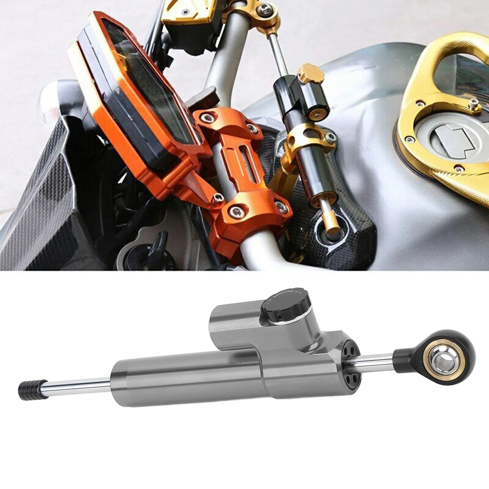 Motorcycle Emporter, uniwersalny stabilizator sterowania, regulowane uniwersalne dopasowanie stabilności kontrola stabilizatora stabilności dla większości motocykli dla (Kolor)