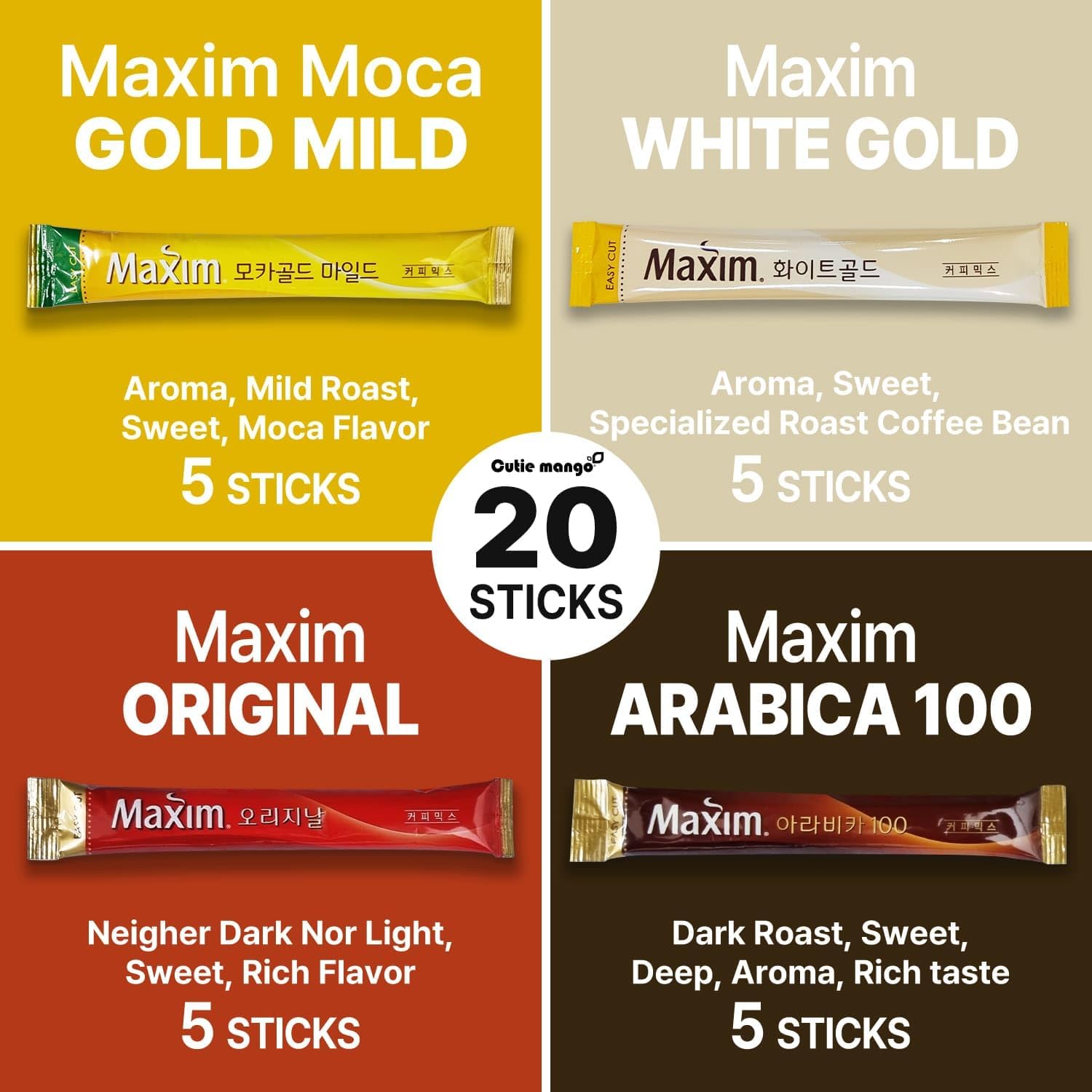Korean Instant Coffee Mix Variety 20 Sticks — image 3
