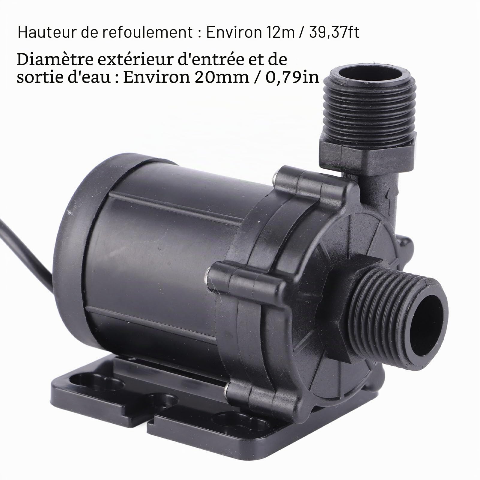 DC12V 30W 13L/min 12m Pompe de Surpression Pompe à Eau à Membrane Auto-amorçante Boîtier ABS Moteur en Cuivre