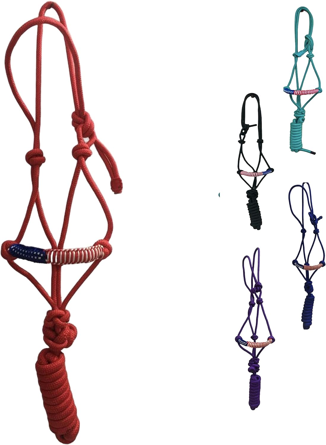 Majestic Ally Poly Braided Patriotic Nose Poly Rope Halter and 10' Matching Lead