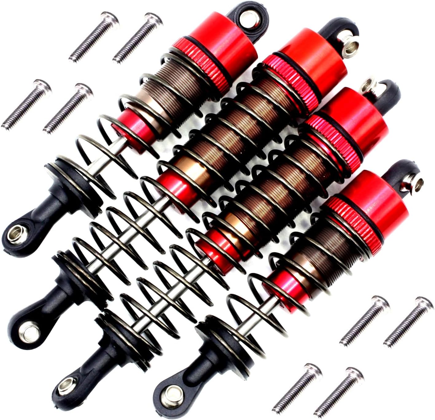 70mm 95mm Shocks Absorber Oil Threaded Damper Kit for Tamiya TT-02B DT-02 DT-03 1/10 RC Car Upgrade Parts (Red)