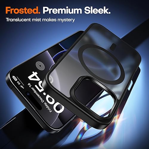 Miniatura 549 de TAURI Funda 3 en 1 para iPhone 13 Pro, [no amarilla] con 2 protectores de pantalla, funda delgada a prueba de golpes para iPhone 13 Pro, color negro