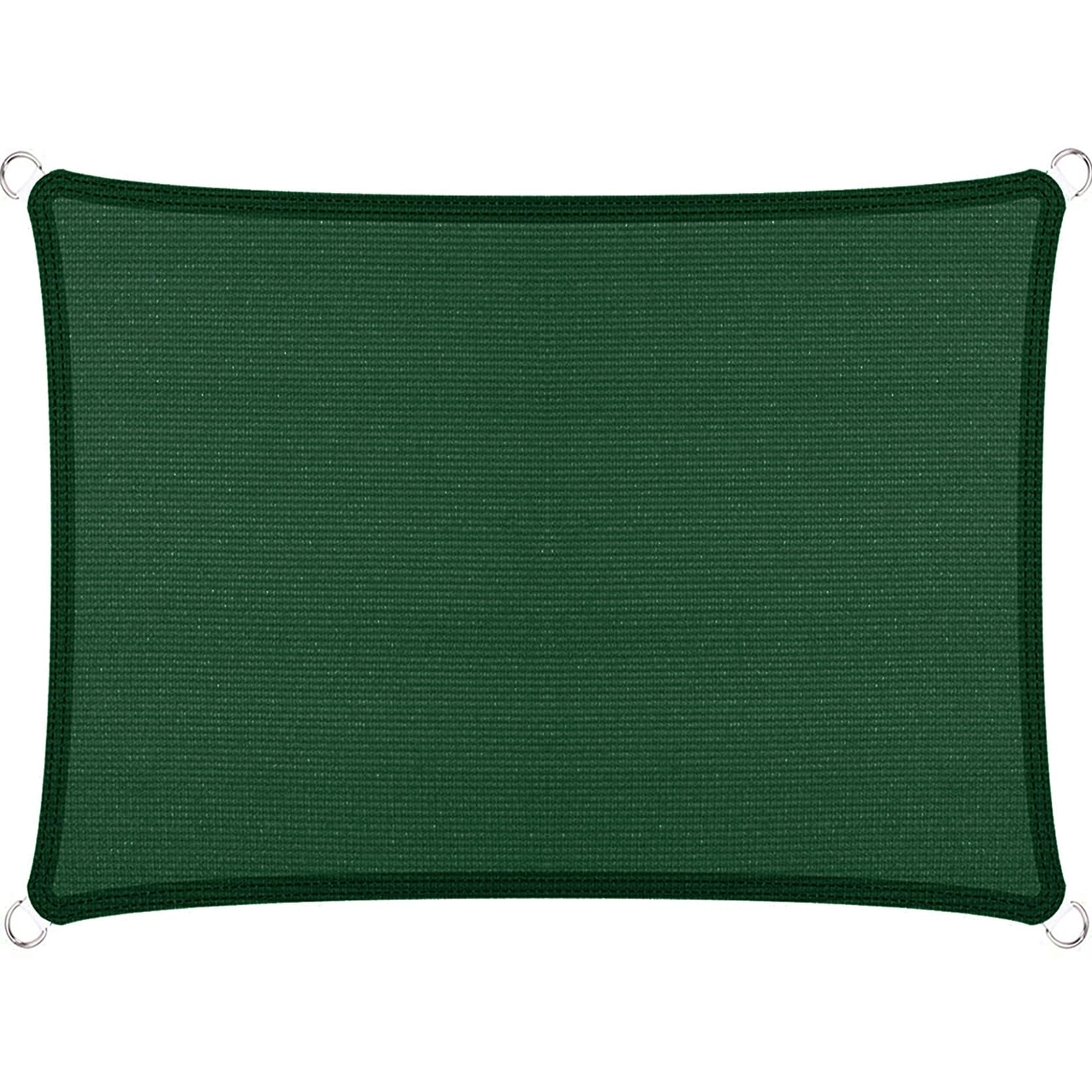 Voile d'ombrage respirant rectangulaire 360x480 cm vert foncé pour jardin