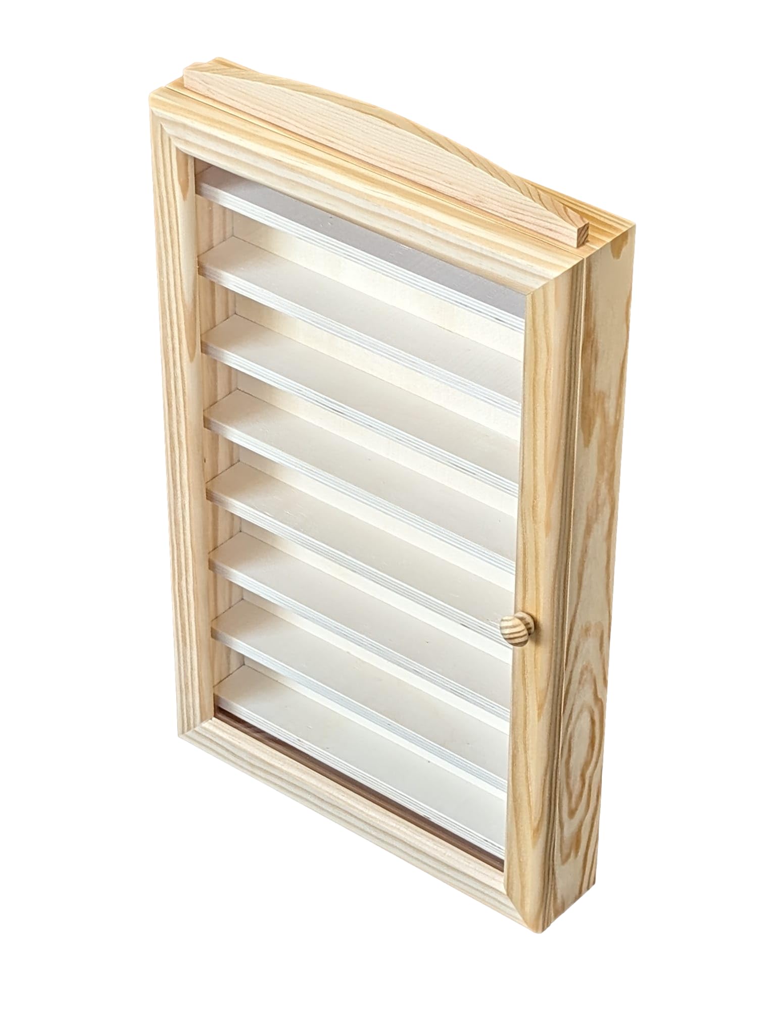 Vetrina Espositrice In Legno Di Pino - 30x6.5x54 Cm, Con Metacrilato - Foto 12