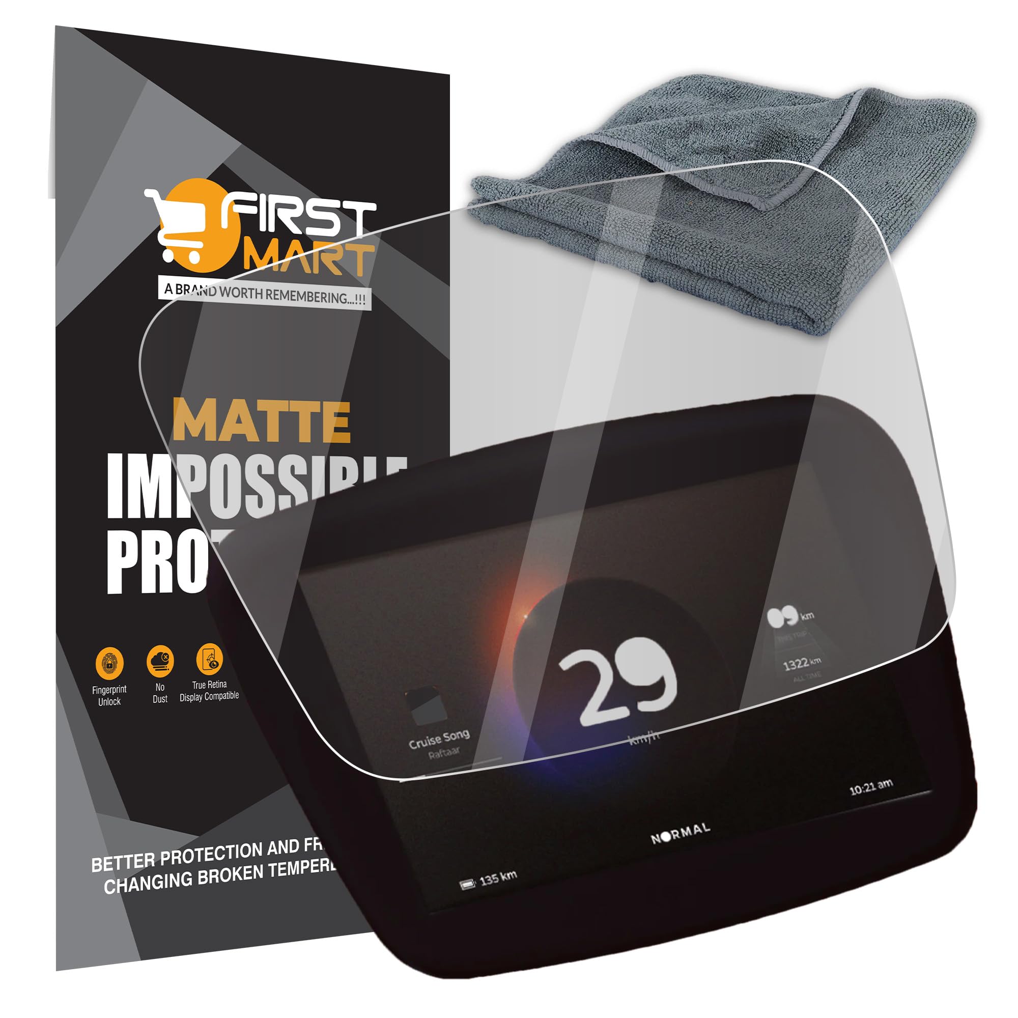 FIRST MART Screen Protector for Ola S1 / S1 Pro / S1 Air Electric Scooter - Matte Guard for Company Fitted Full Screen Protection & Microfiber Cloth 40x40 Cms Automotive Microfibre for Bike Cleaning (B0CRVVCBBS) Amazon Price History, Amazon Price Tracker