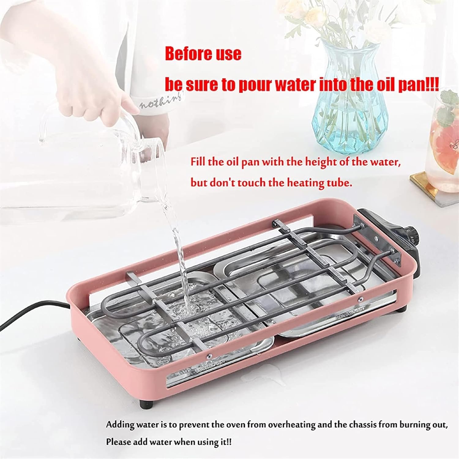 Smokeless Electric Indoor Removable Grill,Electric Grill,Tabletop Grill,Multifunction Nonstick Barbecue,for Parties and Family Gatherings Barbecue(Size:Baking Net+Baking Tray) ()