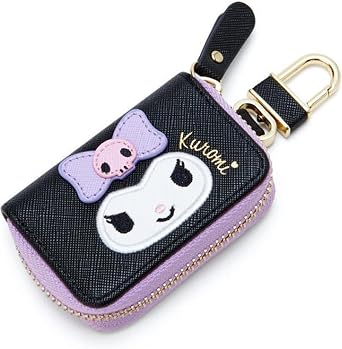 Roffatide Cartoon Cute Car Key Case for Girls and Women Faux Leather Embroidered Car Smart Key Chain Keychain Holder