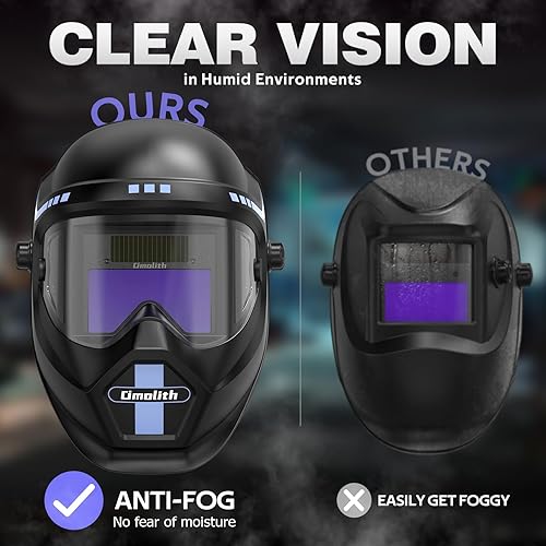 Miniatura 2 de Casco de soldadura de color verdadero 1111 con vista lateral, capucha de soldadura de oscurecimiento automático con energía solar, máscara de