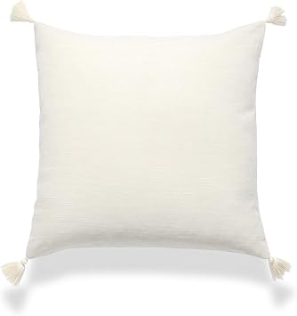 غطاء وسادة زخرفي محايد Hofdeco Mid Century فقط ، بيج صلب ، 20 &times; 20 بوصة"