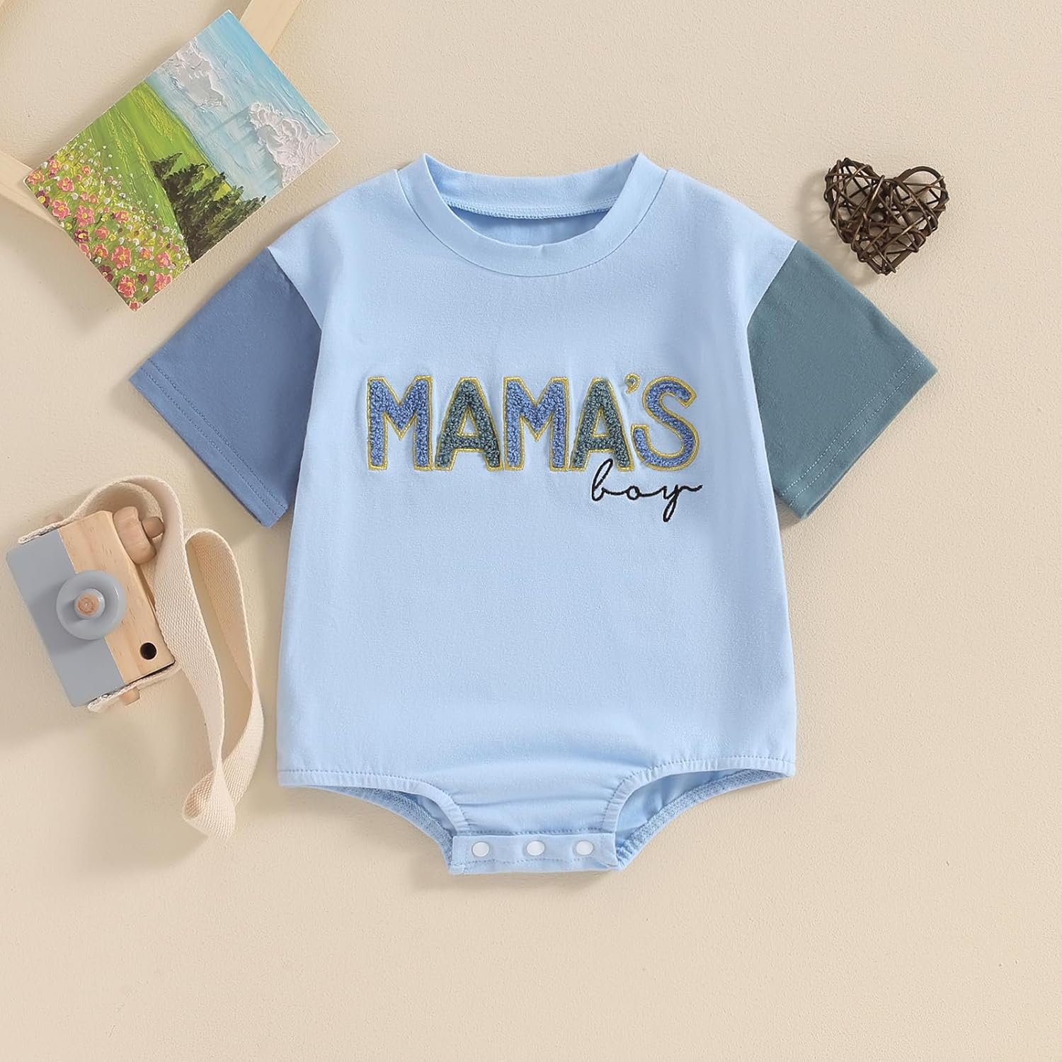FIOMVA Baby Boy Fall Clothes Newborn Bubble Romper Toddler Long Sleeve Mama's Boy Letter Bodysuit Winter Infant Outfits - Image 2