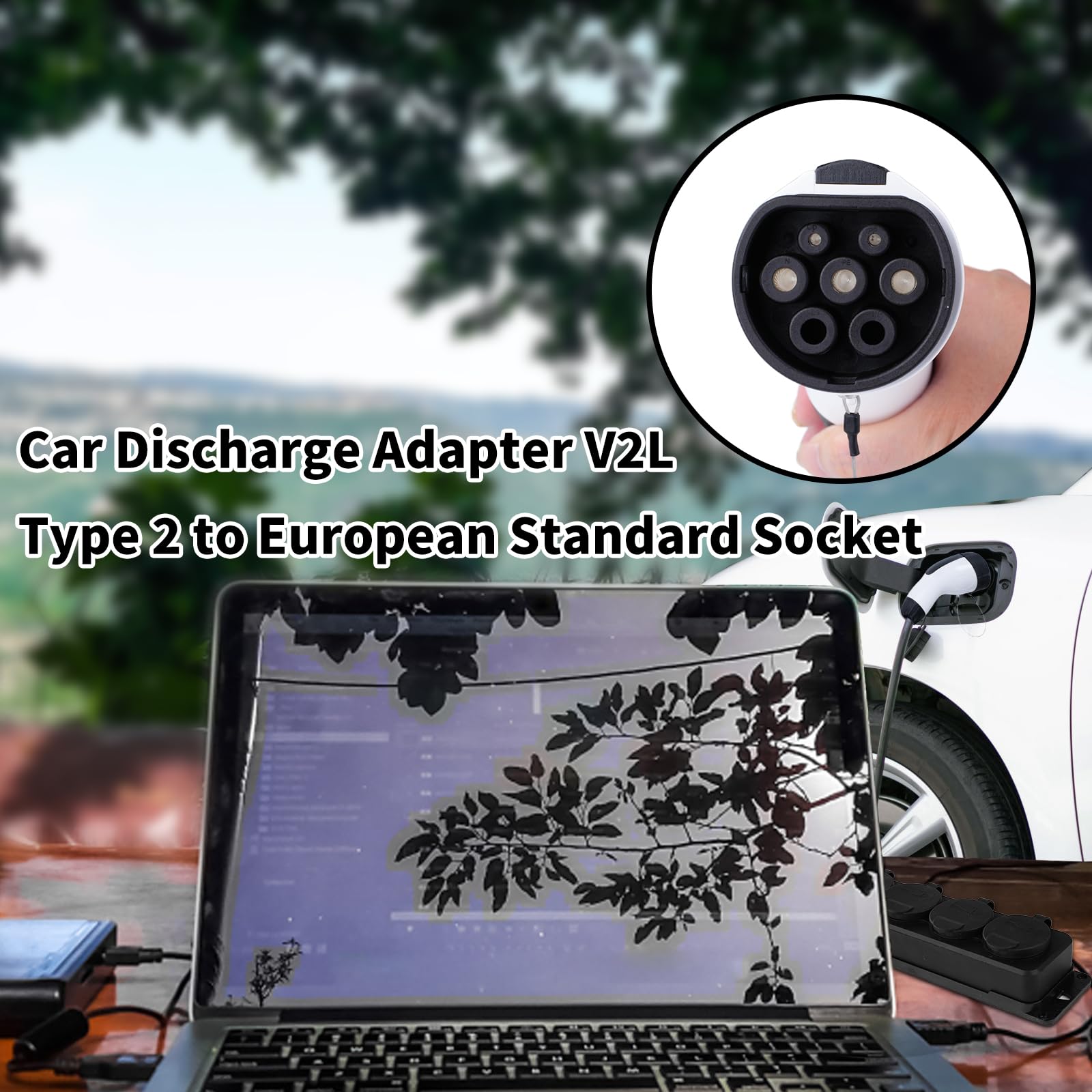 Adapter Rozładowujący Do Samochodu 3,5 Kw 220 V, Atto3 ZS EV Pistolet Rozładowujący Z Kablem 3 M, Rozgałęźnik Gniazda Europejskiego 1 Na 4, Wtyczka Typu 2, Adapter Rozładowujący 16 A V2L Do Kempingu