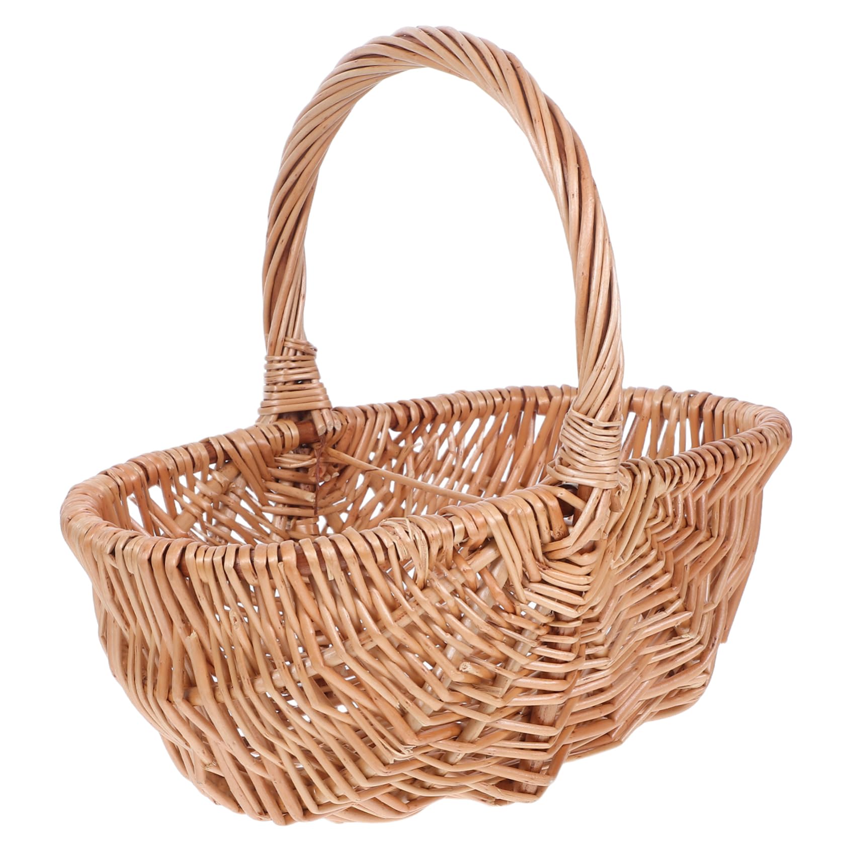 Happyyami Handwoven Rattan Basket Natural Woven Storage Bin for Fruits Vegetables Eggs Elegant and Durable Kitchen Organizer for Serving and Pantry Use