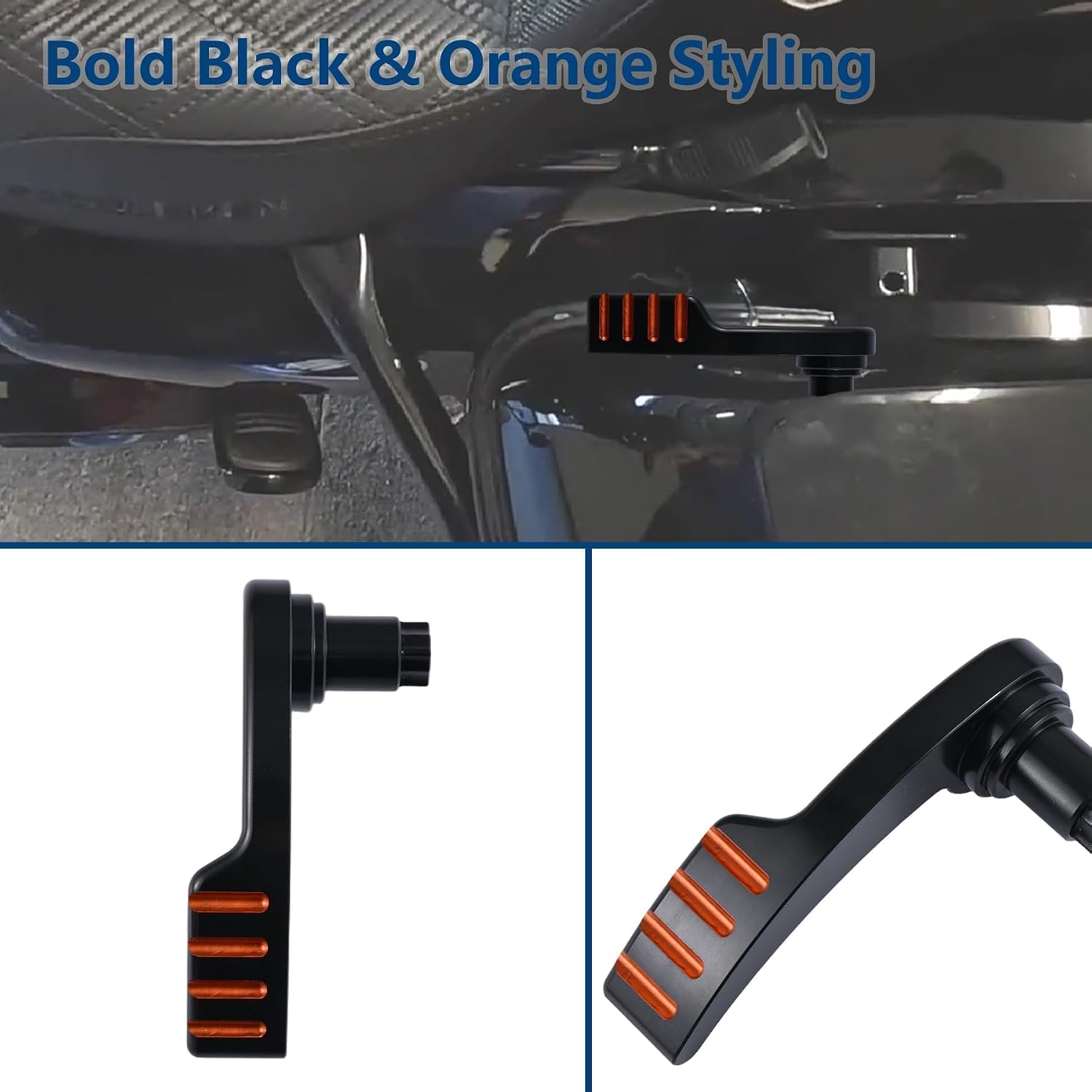 Saddlebag Latch Lever Kit Black Orange for Harley Touring 2014-2026, Saddlebag Lid Lifters & Hard Saddle Bag Latch Handles Compatible with Street Glide Road Glide Road King Electra Glide Ultra Limited