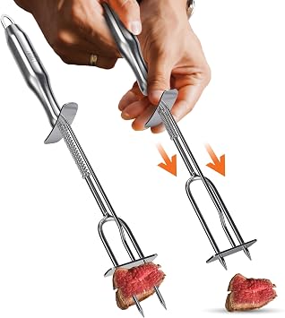 Yukon Glory Carving Fork | Commercial-Grade Stainless Steel | 2-Prong Design | For Roasts, Brisket & Whole Cuts | RUST-PROOF | Dishwasher Safe | Grill to Table