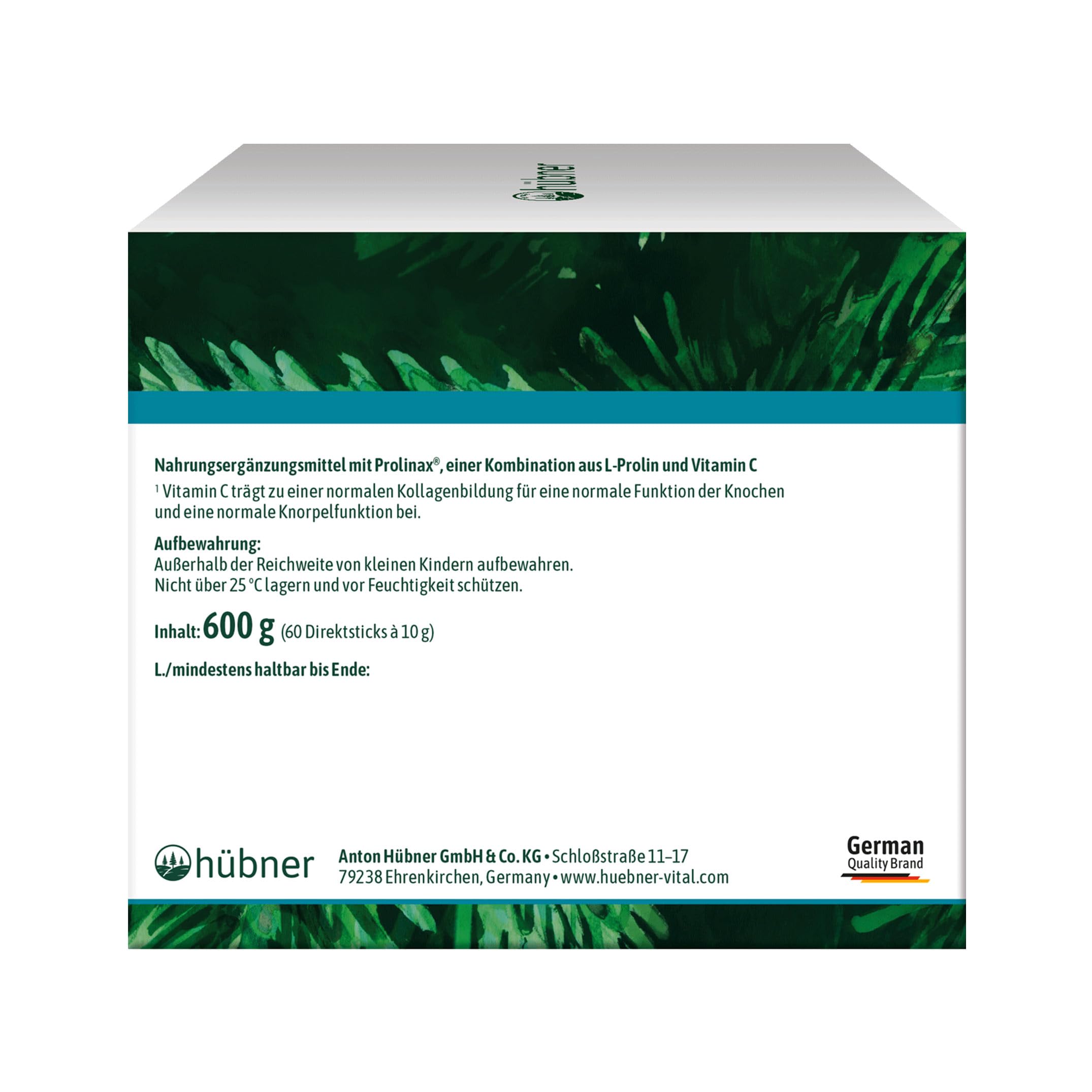 Hübner Arthoro L-Prolin Direkt | Kollagenunterstützung | Mit Vitamin C | 60 Sticks