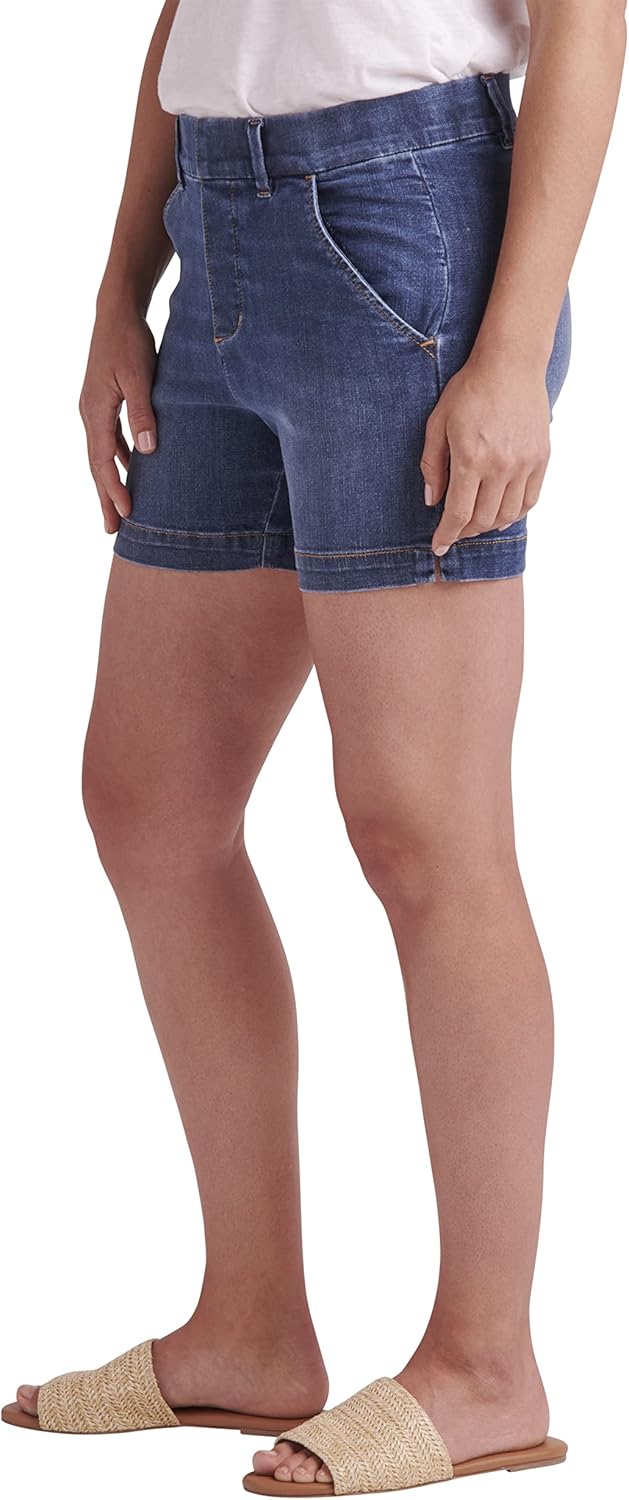 JAG Jeans Women's Maddie Mid Rise 5" Pull-on Short, Coral Blue, 0 - Image 3