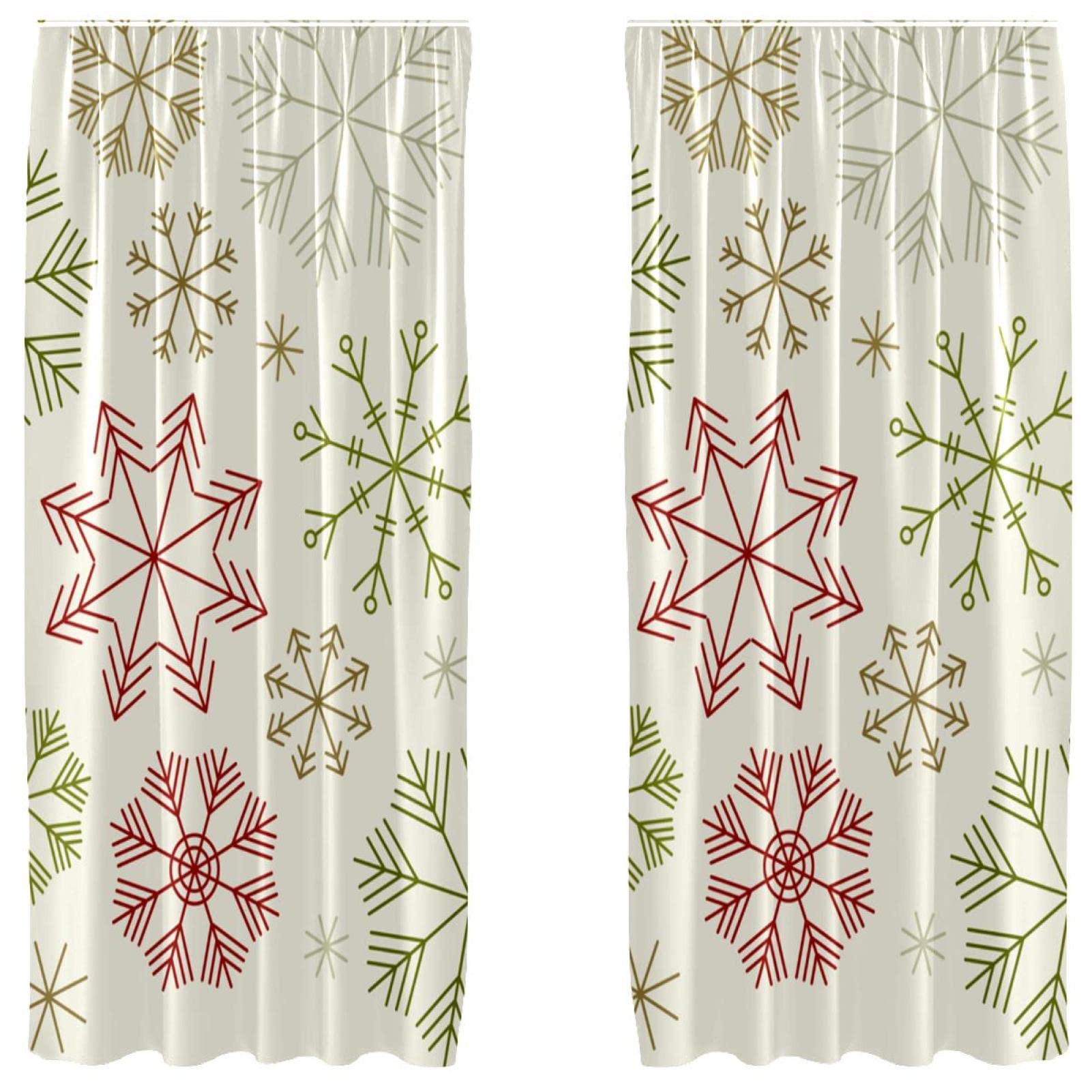 Rideaux salon flocon de neige beige pour ambiance cocooning hiver