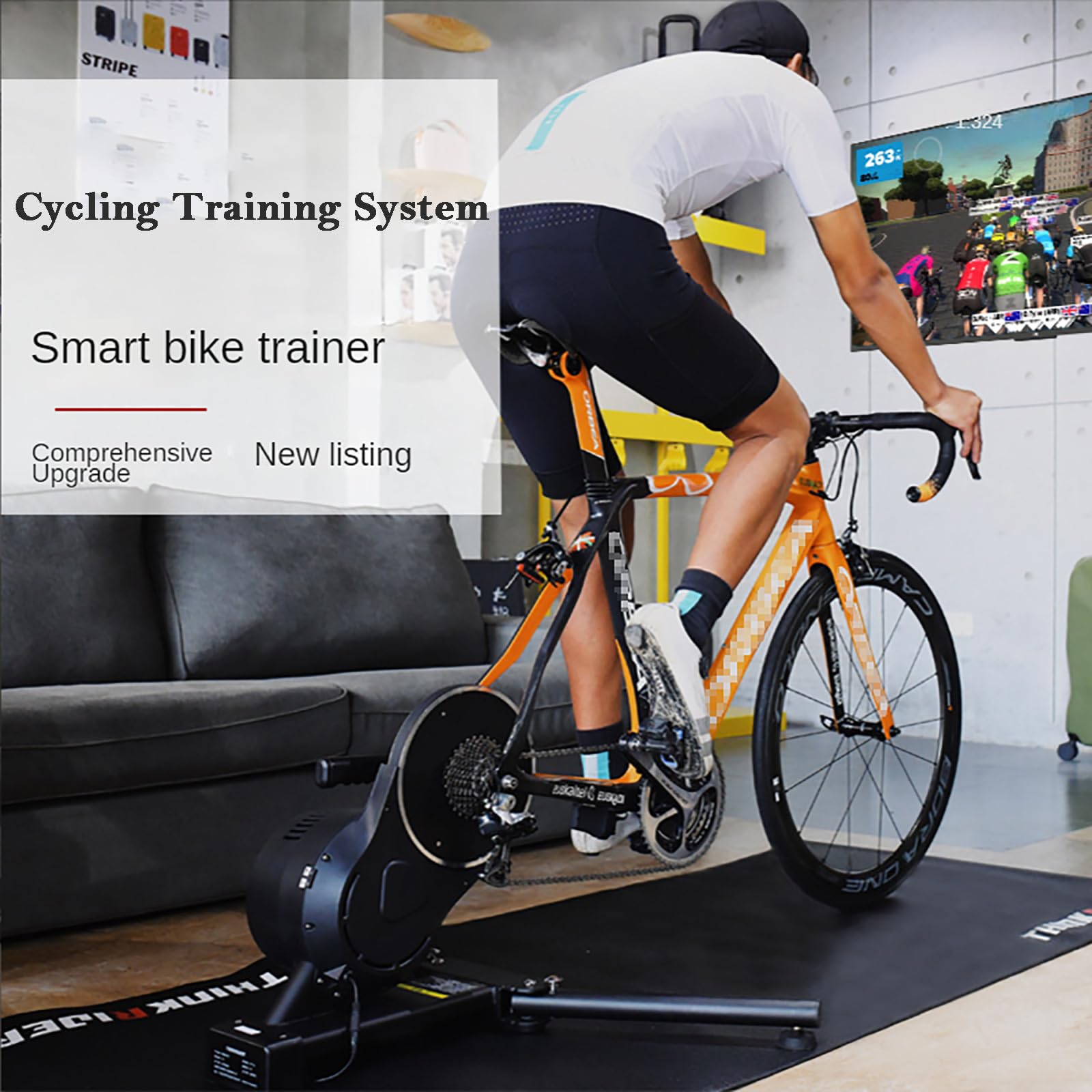 Piattaforma di allenamento per ciclismo indoor con simulazione di realtà virtuale, connettività Bluetooth e ANT, compatibile con più dispositivi