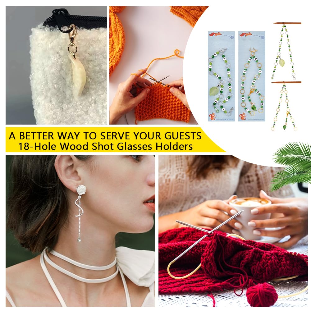 NBEADS 2 Pièces Breloques Feuilles à Tricoter Chaînes De