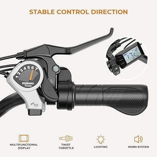 Miniatura 5 de Heybike Cityscape - Bicicleta eléctrica de 350 W, bicicleta eléctrica de crucero urbano de hasta 40 millas, batería extraíble, 7 velocidades y