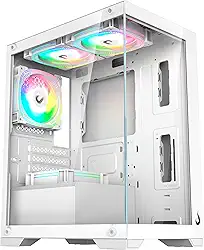 Gabinete Gamer Rise Mode Crystal Glass, Mid Tower, Vidro Temperado, USB 2.0 e 3.0, Branco