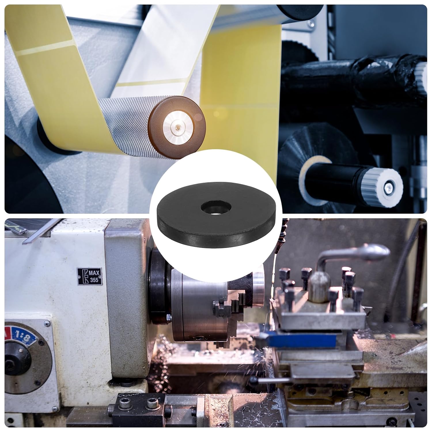 uxcell 160Pcs 1-5/8" OD x 3/8" ID x 1/4" Thick Round Rubber Washers Flat Rubber Spacer Bushing for Home Appliances Cars Boat Accessories