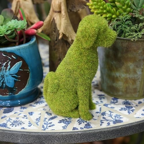 Miniatura 7 de Neroyaner Estatuas de jardín, adornos de césped, adorno de perro flocado, figuras de perro Gareden, estatua flocada de cachorro para decoración de