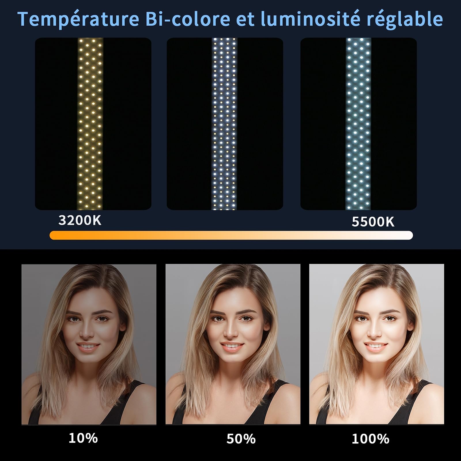 Lumière de Photographie LED Kit, Tatouage Extension de Cils