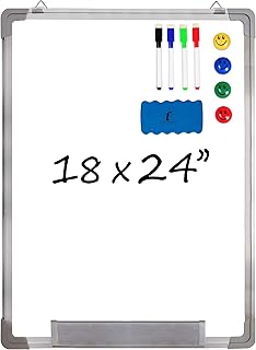 Whiteboard Set - Dry Erase Board 18 x 24 in with 1 Magnetic Dry Eraser, ...