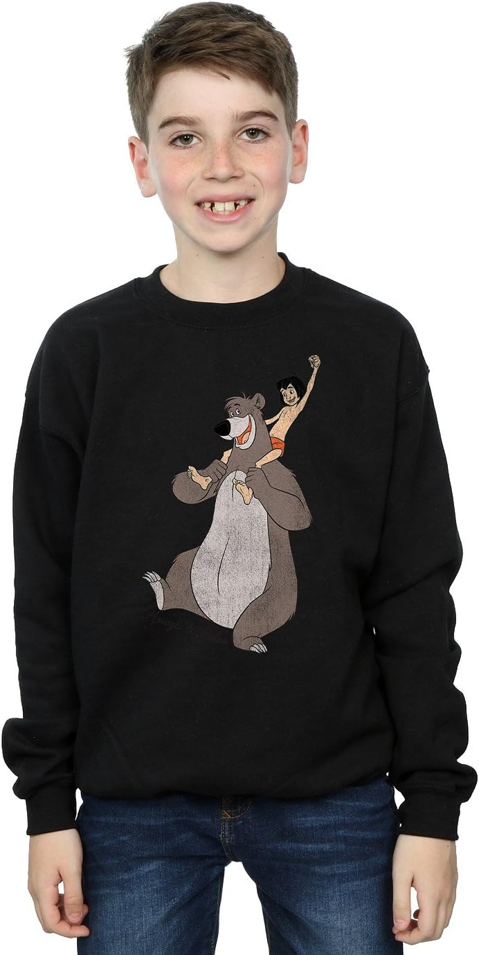 Disney Boys The Jungle Book Classic Mowgli and Baloo Sweatshirt 5-6 Years Black
