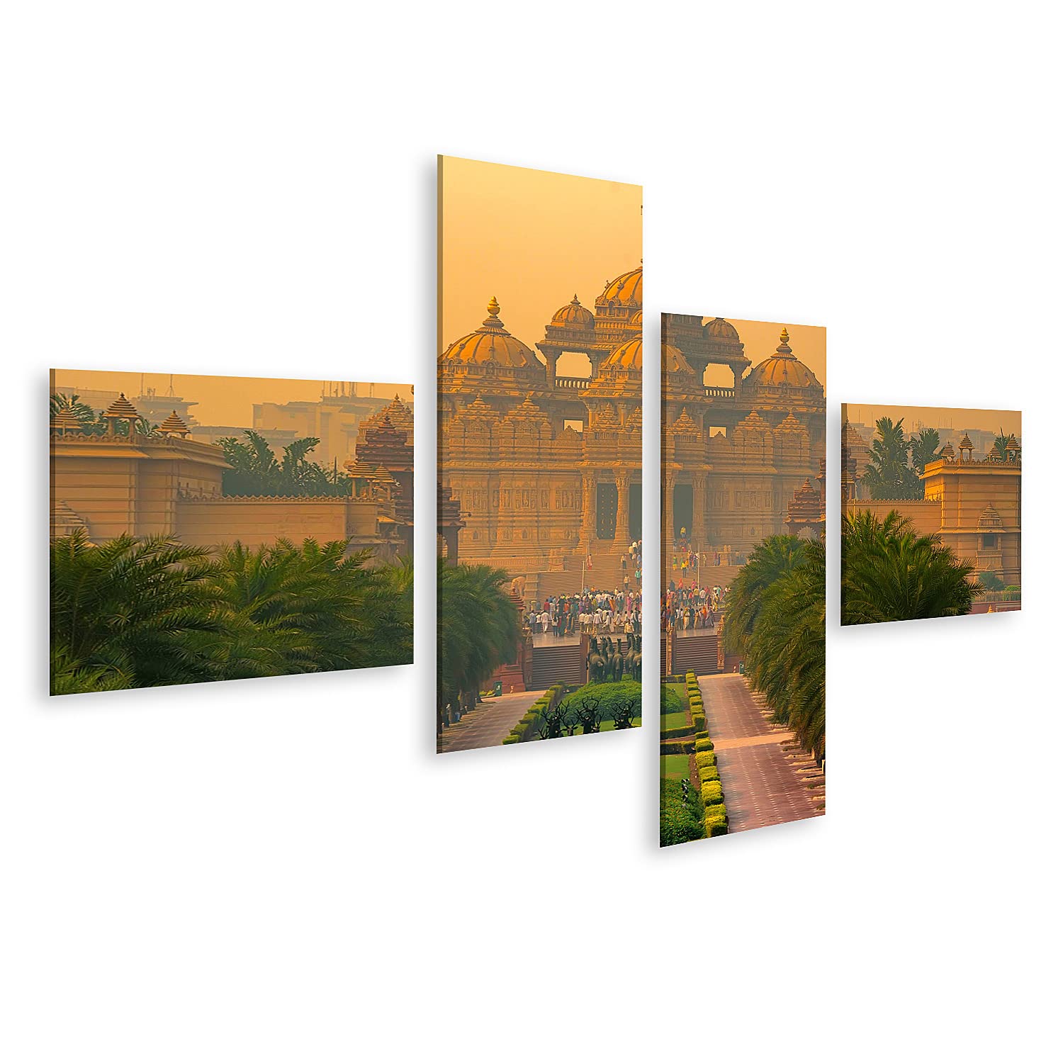 islandburner Quadro su tela Facciata Tempio Akshardham Delhi India Swaminarayan Complesso più grande Hindu M HRNU Quadri Stampe Immagini Murale Decorazione da parete