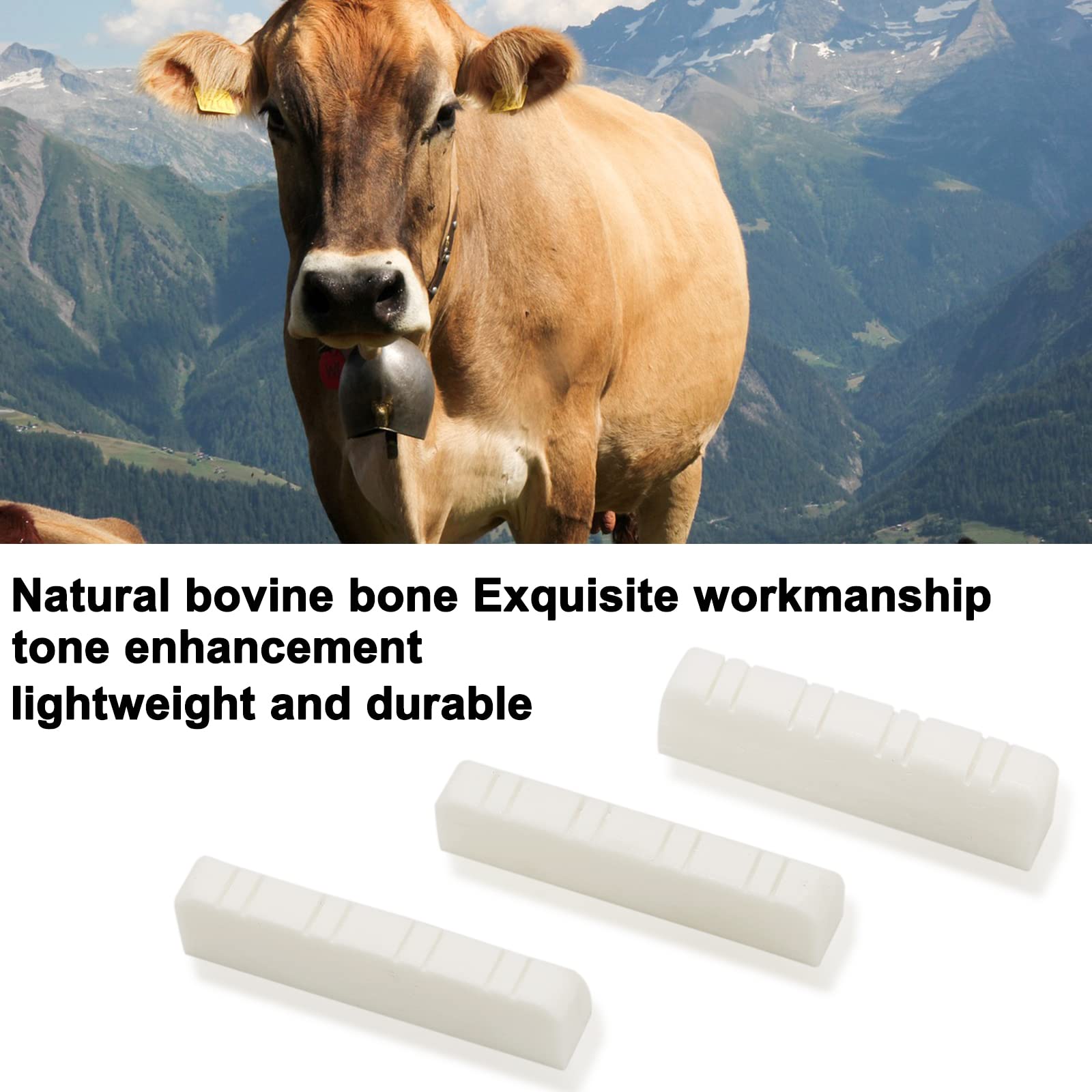 Lot De 3 Écrans (Nut) En Os Naturel Pour Mandoline 8 Cordes - Pxyelec - Son Amélioré