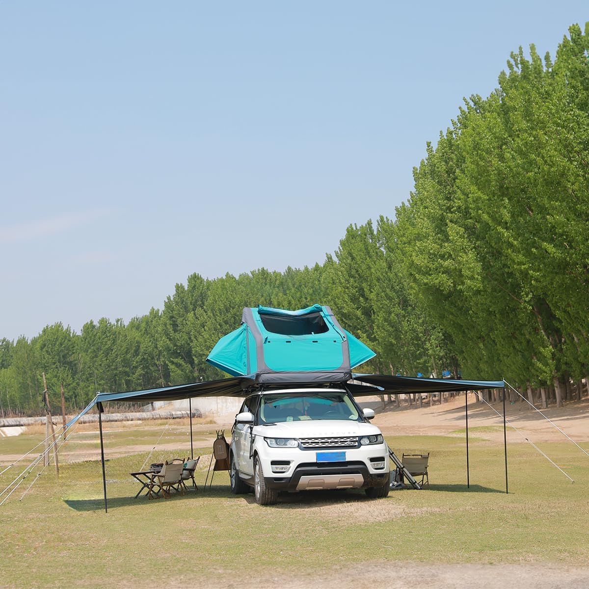 UNISTRENGH Truck Rooftop Tents Portable Inflatable Family Camping SUV Car Roof Top Tent with Skylight, Sun, Wind, and Waterproof SUV Truck Roof Tents