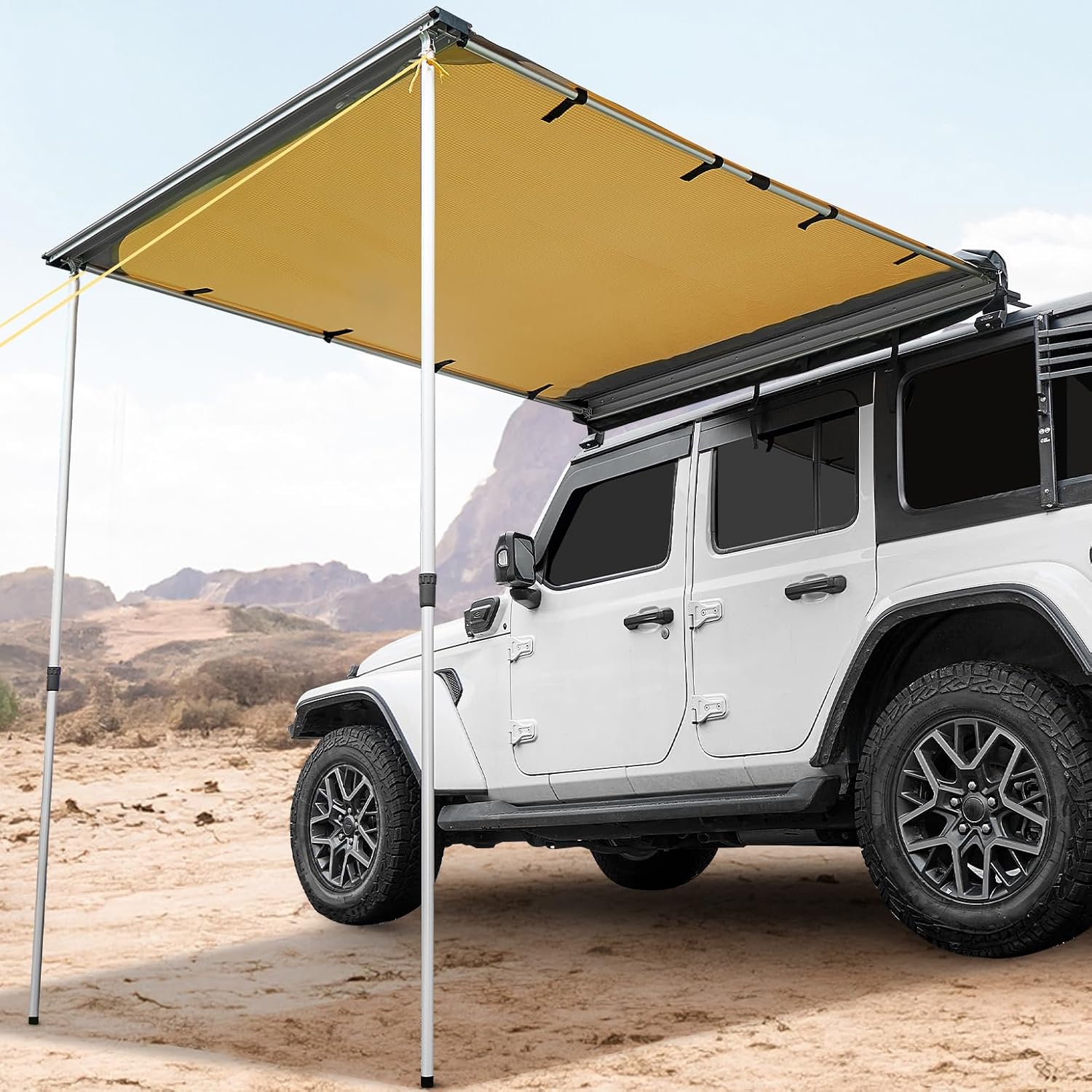 JOYTUTUS Vehicle Awning 6.6x8.2 Roof Rack Pull-Out Sun Shade UV50+, Weatherproof 4x4 Side Awning for Camping, Car Awning with Adjustable Hardware, Quick Set-up, SUV/Truck/Van/Jeep JOYTUTUS Vehicle Awning 6.6x8.2 Roof Rack Pull-Out Sun Shade UV50+, Weatherproof 4x4 Side Awning for Camping, Car Awning with Adjustable Hardware, Quick Set-up, SUV/Truck/Van/Jeep