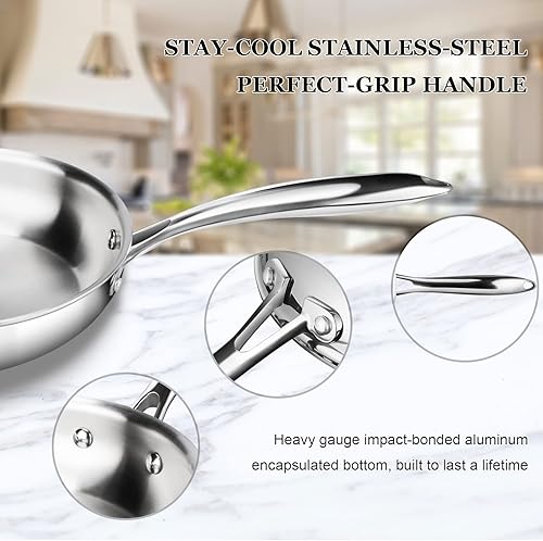 Miniatura 7 de Duxtop Placa de cocción de inducción portátil, 1800 W 8500ST E210C2 y sartén de acero inoxidable de tres capas con revestimiento completo,