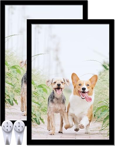 Vista 114 de Juego de 5 portarretratos de 10 x 14 pulgadas, marcos de fotos blancos de alta transparencia para galería de pared horizontal de escritorio vertical