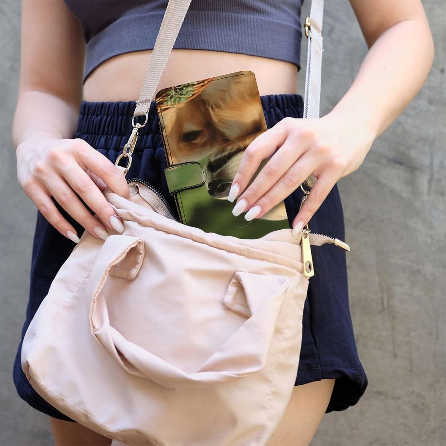 Dog Golden Retriever Wallet,PU Leather Material, Small Wallet,Bifold with Zipper, Travel Wallet,Compact And Portable for Men And Women 7.8 * 4.3 * 1.4 Inches