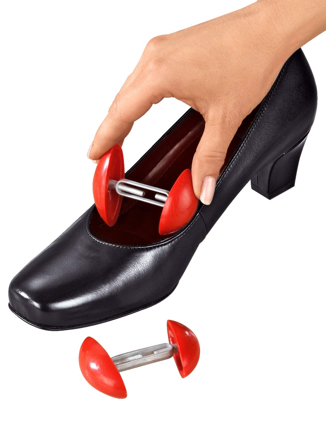 Maximex Schuhdehner 1 para, wystarczy zwilżyć i naciągnąć buty, ustawić żądaną szerokość, regulowana w zakresie 7,3 – 10,5 cm, idealna do butów damskich, wymiary (szer. x wys. x głęb.): 7,3 – 10,5 x