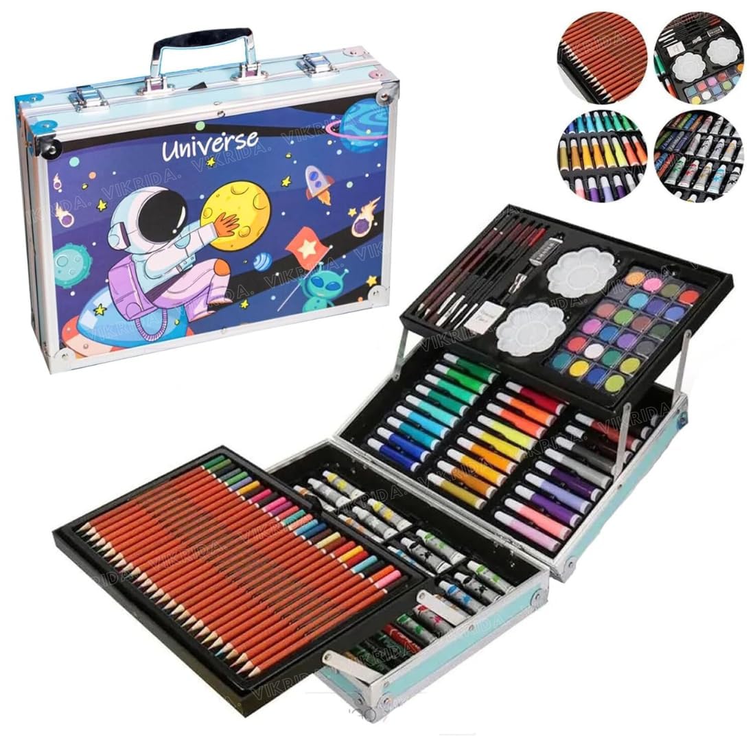See full amazon price history chart for VikriDA Unicorn Big Coloring Suitcase - Art & Craft Painting Box - 145Pieces Color Kit (Water Color, Pastel Color, Sketches & Acrylic Paint Brush), Astronaut VikriDA Unicorn Big Coloring Suitcase - Art & Craft Painting Box - 145Pieces Color Kit (Water Color, Pastel Color, Sketches & Acrylic Paint Brush), Astronaut (B0DHKT49CW) Amazon Price History, Amazon Price Tracker