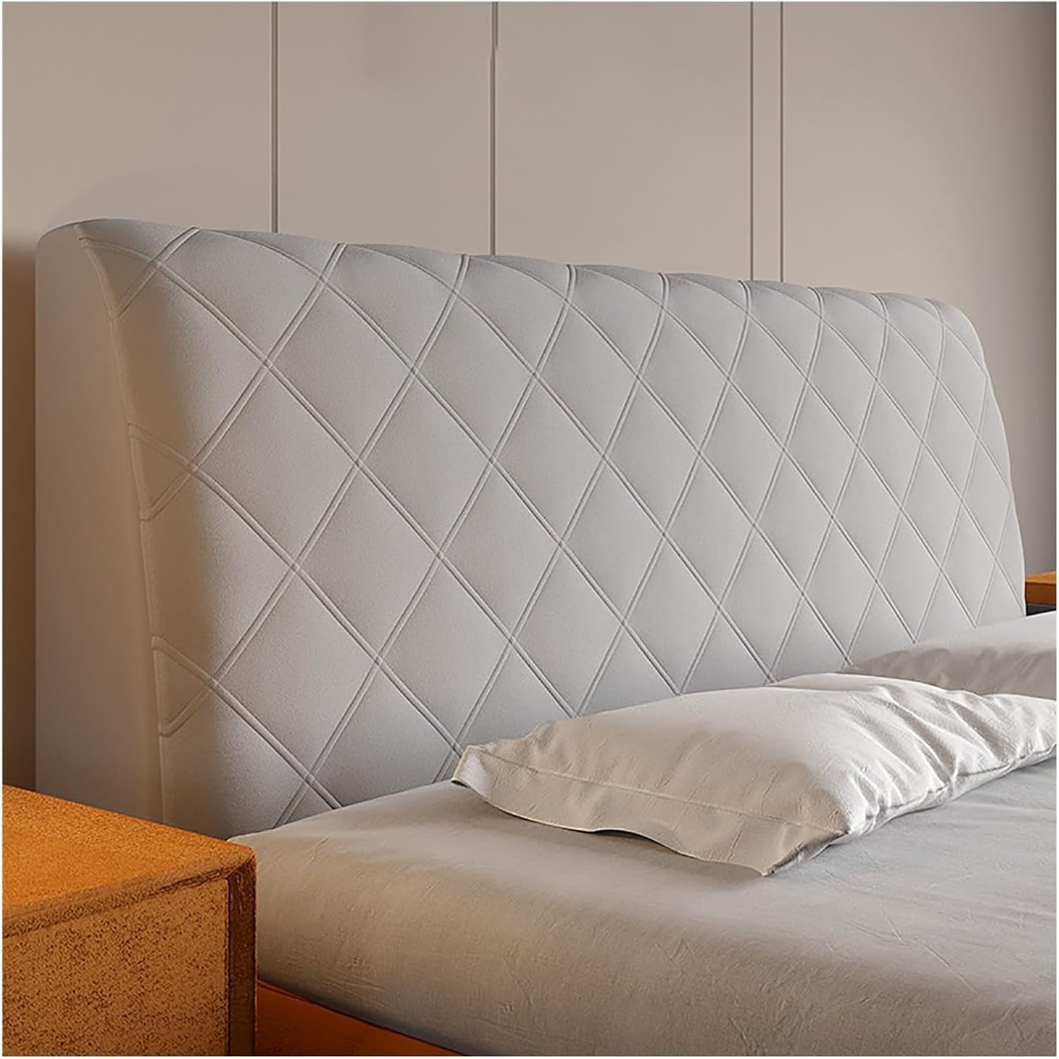 ヘッドボードカバー、360度のストレッチフィットパッドベッド、寝室の装飾に適した機械洗浄できるダストカバー(Dark Gray,74