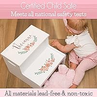 Vista 5 de Taburete de goma personalizado para niños blanco con almacenamiento